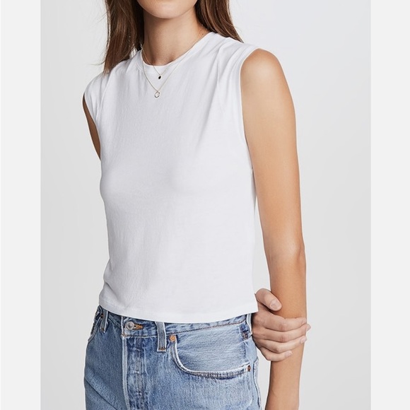 Frame Denim Tops - Frame women’s white sleeveless top M L47-33